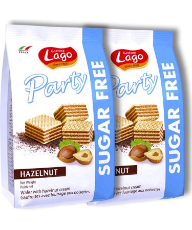 Gastone Lago Party Wafers Cookies 7.5 oz, 213g (Hazelnut Sugar Free, 2-Pack) Hazelnut Sugar Free 8.82 Ounce (Pack of 2)