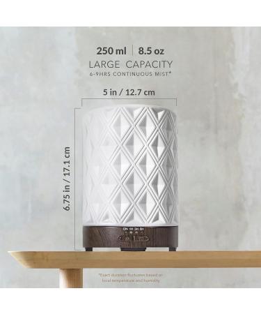 Large Room White Ceramic Essential Oil Diffuser - 250ml Aromatherapy Diffuser with 4 Timers, 7 Night Lights, and Auto Off Function - Ideal for Home Gift - Buy Online on GoSupps.com