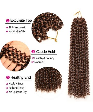 Buy Passion Twist Hair 18-Inch - 7 Packs Water Wave Crochet Extensions for Bohemian Styles | YDDM 30# - Buy Online on GoSupps.com