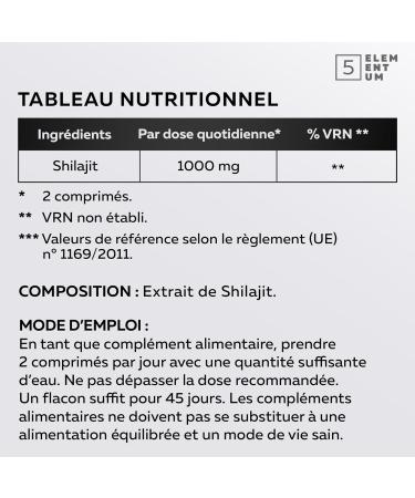 Shilajit Pure Himalaya 90 Comprim s/Tablettes 1000 mg 82% d Acide Fulvique | Hautement Dos s Naturels & Faciles Avaler | Compl ment V g tal Test Eurofins Sans Additifs 2) 90 Comprim s - Buy Online on GoSupps.com