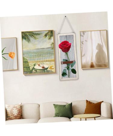 BIUDECO Rope Floral Decorative Painting Vintage Decor Room Decor Wall Art Artificial Flower Unique Wooden - Buy Online on GoSupps.com