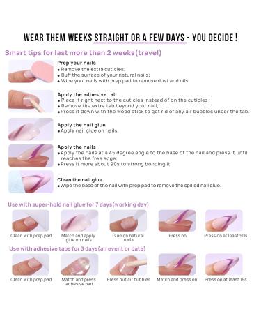 BTArtbox Almond Press On Nails - White French Tip with Gold Foil | Short Glue On Nails - 16 Sizes 30 Nail Kit - Perfect Summer Gift - Buy Online on GoSupps.com