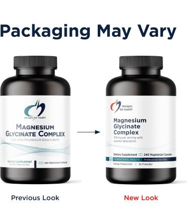Designs for Health Magnesium Glycinate Complex - Chelated Magnesium Bisglycinate + High Absorption Magnesium for Calming & Sleep Heart Health Immune Support & Bone Strength - Vegan (240 Capsules) Unflavored 240 Count (Pac  - Buy Online on GoSupps.com