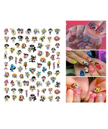 Cute Cartoon Nail Art Sticker Decals - 3D Self-Adhesive Designer Stickers for Women, Kids, and Girls - Manicure Decoration Supplies - 6 Sheets - Buy Online on GoSupps.com