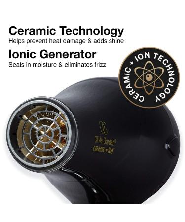Olivia Garden Ceramic + Ion Professional Hair Dryer Black/Gold + Gift (CIDR1-DL01) - Buy Online on GoSupps.com