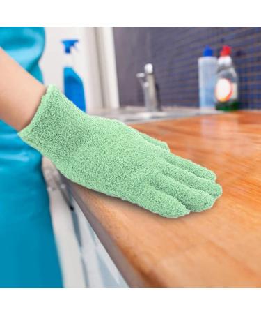 2 Pairs Microfiber Dusting Gloves for Efficient Cleaning - Pink & Light Green - Buy Online on GoSupps.com