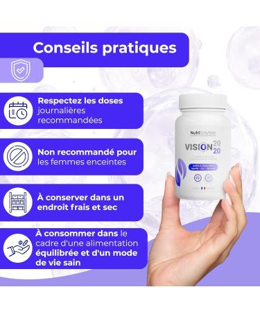 Vision 20/20: Natural Eye Health Supplement with Blueberry Lutein and Zeaxanthin - Promotes Clear Vision - 30 Vegan Capsules - Buy Online on GoSupps.com