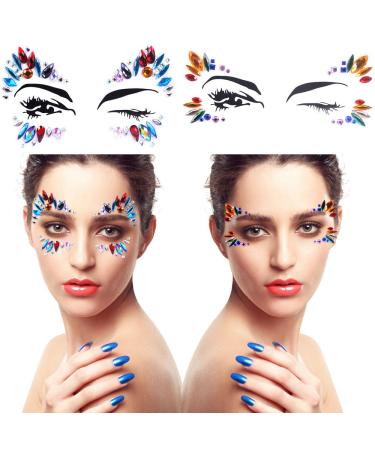 Lady Up 6 PCS Face Gems Rhinestones Rainbow Mermaid Jewels - Festival Halloween Party Temporary Tattoos - Buy Online on GoSupps.com