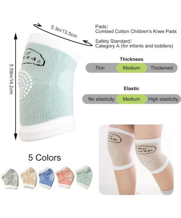 5pcs Baby Knee Pads for Crawling - Multicolor Anti-slip Warmers | Adjustable Unisex Infant Leg Cover Protector | Anti-fall Safety Knee Pads for Toddler - Buy Online on GoSupps.com