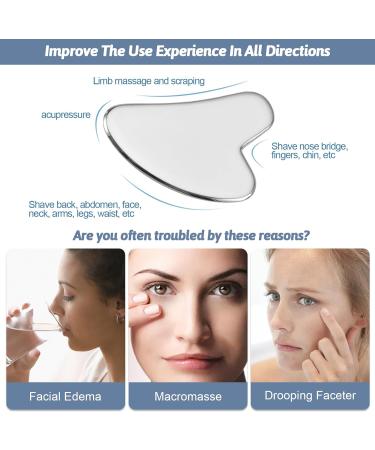Heart Shape Gua Sha Massage Tool - Stainless Steel Anti-Wrinkle Facial Tool for Eye Swelling & Skin Tightening | International Shipping Available - Buy Online on GoSupps.com