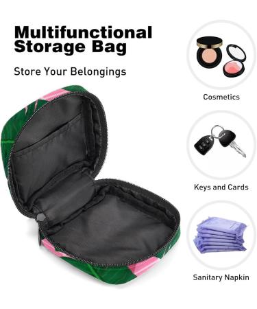 GIAPB Period Bag - Sanitary Napkin Storage & Travel Makeup Pouch - Banana Leaf Design - Pink Background - Buy Online on GoSupps.com