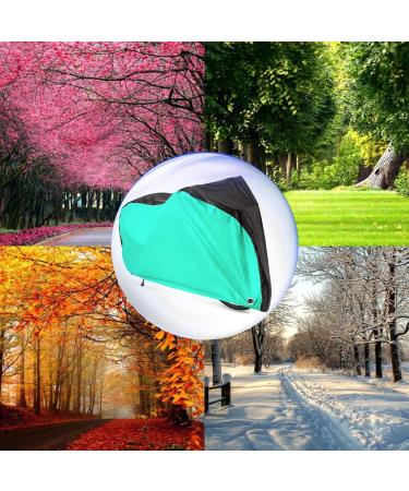 Roctee XL Bicycle Cover - Waterproof, Wind, Rain, Snow Proof - Outdoor Bike Cycle Cover with Storage Bag - 78.7''x27.6''x43.3'' - Black & Aqua Green - Buy Online on GoSupps.com