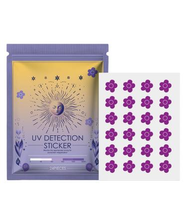 Bexdug UV Detection Stickers Sun UV Stickers | Sunblock Sticker Sunscreen Reminder Stickers Sun UV Sticker Know When to Re-Apply Sunscreen flowers