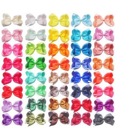 Yxiang 40PCS 6In Hair Bows Clips for Girls - Holiday Grosgrain Ribbon Barrettes in 40 Colors - Buy Online on GoSupps.com