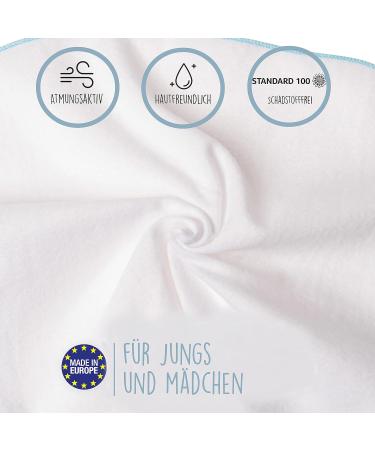 Mimadu Moltonche Baby Wash Schlopen | Oeko-Tex Baby Baden Accessories Set for Boys & Girls | 10-Pack 25x25 cm | Soft White & Turquoise - Buy Online on GoSupps.com