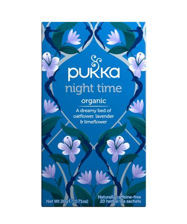 Pukka Night Time, Organic Herbal Sleep Tea With Chamomile, Lavender & Valerian, 20 Tea Bags