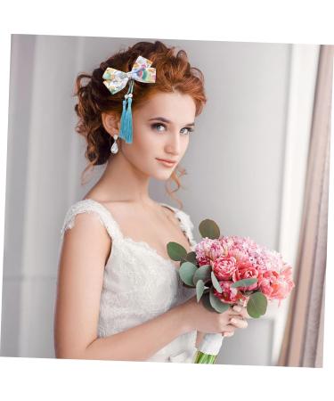 MAGICLULU 2 Pairs Hairpin Tassel Clips Womens Barrettes for Hair Wedding Hair Clip Hair Clips Hair Accessories Kawaii Hair Bows Bow Hair Pins Polyester Elasticity Flowers Child - Buy Online on GoSupps.com