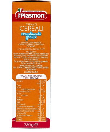  Italian Gourmet E.R. Lot de 6 plasmon Cereal Cream Semolina 230 g + Pulp Italian Gourmet 400 g - Buy Online on GoSupps.com