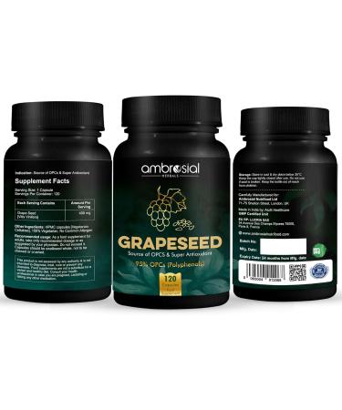 AMBROSIAL Grapeseed Capsules Pack of 1-120 Capsules - Buy Online on GoSupps.com