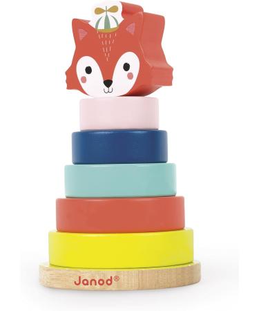 Janod Baby Forest Wood Stacking Fox | Early Childhood Learning Toys | Fine Motor Skill Development | Ages 1+ - J08014 Fuchsbabywald - Buy Online on GoSupps.com