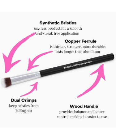Mineral Powder Eyeshadow Makeup Brush - Small Mini Round Top Kabuki Brush for Blending Smoky Eye - Cruelty-Free Synthetic Dome Brush for Setting Concealer Liquid Cream Cosmetics - Buy Online on GoSupps.com