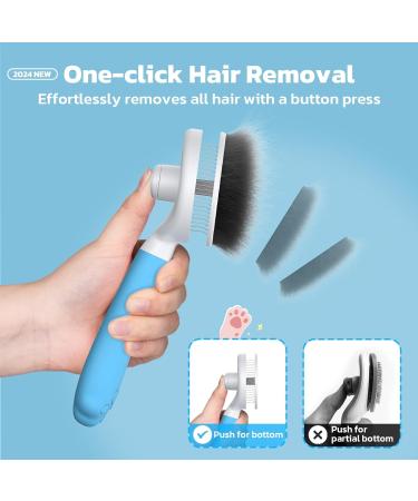 ZIMCATE Cat & Dog Brush - Ergonomic One-Click Cleaning Tool for Short & Long-Haired Pets Ideal for Rabbits - Blauer See Wool Brush - Buy Online on GoSupps.com