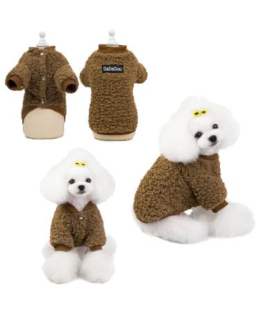 Tineer pet doggy winter lamb Kashmir coat warm outdoor fleece dog fleece feed sweater jacket vest for small medium -sized dogs (m brown) m brown - Buy Online on GoSupps.com
