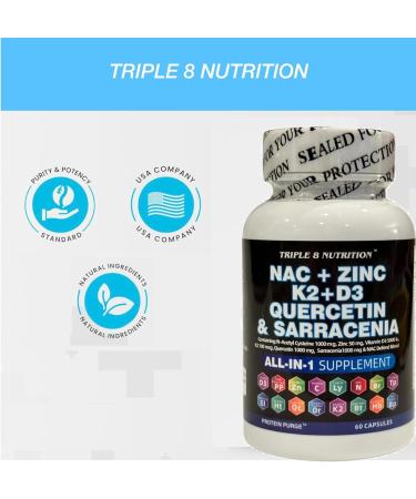 Premium NAC Supplement 1000mg with Vitamin D3 K2 Zinc Quercetin & More - 60 Count for Immune Support | Shop Internationally - Buy Online on GoSupps.com