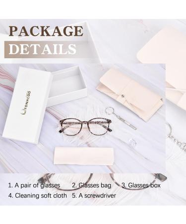 FONHCOO Blue Light Blocking Glasses Women Men Computer Eyeglasses TR90 Fashion Round Transparent Anti Blue Light Glasses with Anti Eyestrain & UV Glare for Gaming & Reading Tortoise - Buy Online on GoSupps.com
