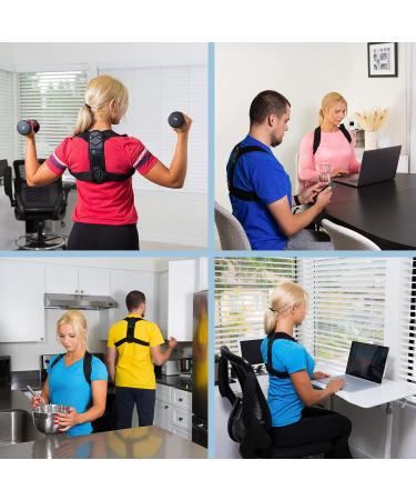 Cayatch Scoliosis Back Brace Posture Corrector - Adjustable Shoulder & Back Support for Women & Men - HSA/FSA/HRA Eligible - Black - Buy Online on GoSupps.com