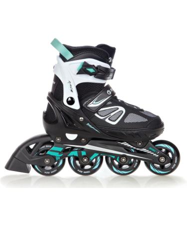 Raven Adjustable Inline Skates 2-in-1 | Advanced ABEC7 Softboot Double Shock Absorb System | Black/Mint Size 35-39 - Buy Online on GoSupps.com