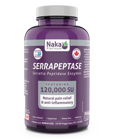 Naka Pro Herbs serrapeptase 120 000 su 150 Count (Pack of 1)