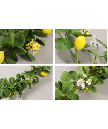 Decorative Fake Lemon Garland | Hanging Rattan with Green Leaves for Outdoor Home & Garden Decoration - Buy Online on GoSupps.com