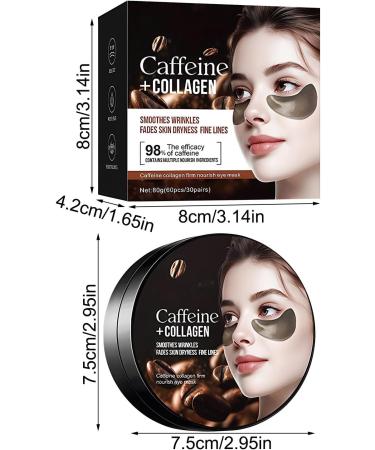 Eye Patches Caffeine Collagen Eye Masks Patches Against Dark Circles & Bags 60 Moisturizing & Firming Gel Pads Reduces Wrinkles Nourishes & Softens the Skin Skin Care For Women - Buy Online on GoSupps.com