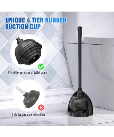 Uptronic All-Angle Toilet Plunger with Holder - Heavy Duty Black Plunger for Bathroom - Buy Online on GoSupps.com