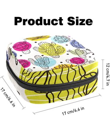 Portable Women's Binding-Storage Bags for Menstrual Cups & Pads | Vintage Cactus Design Ideal for Teens & First Period Essentials - Buy Online on GoSupps.com