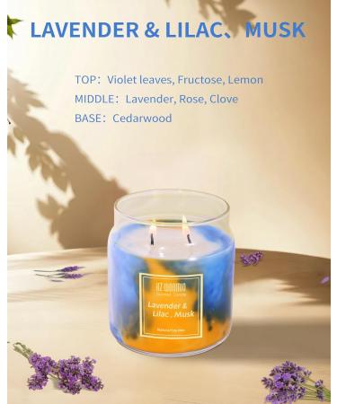 Shop Lavender Candle - 2 Wick Soy Wax 80-Hour Burn Strong Scent | Aromatherapy & Gift for Women | Coastal Ocean Effect - 12oz - Buy Online on GoSupps.com