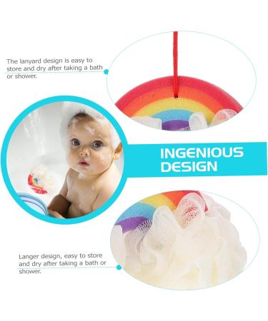 Housoutil 1pc Rainbow Bath Ball Dog Treat Jar Bath Cleaning Scrubber Shower Loofahs Ball Bath Scrubber for Body Mesh Shower Ball Shower Pouf Kids Sponge Earth Tones Makeup Newborn - Buy Online on GoSupps.com