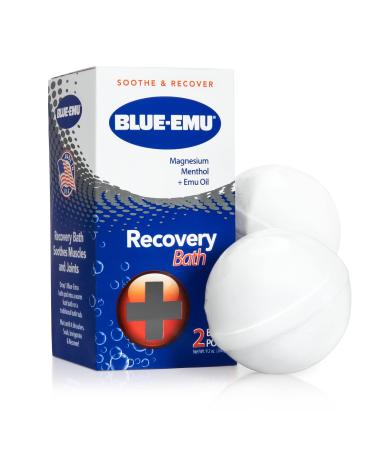 Blue-Emu Recovery Bath Pods Sore Muscles and Joints w/Magnesium, Peppermint Oil & Emu Oil, 2 Pack