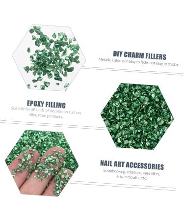 SOESFOUFU 1 Glass Chip Mirror Vase Nail Accessories Crushed Crystal Chips Nail Rhinestones Chips in Bulk Nail Jewels Rhinestones Epoxy Resin Filler Diy Jewelry Drill Manicure 0.5X0.3cm Green - Buy Online on GoSupps.com