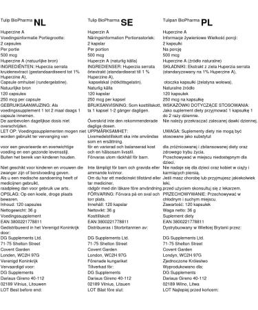 Huperzine A 250mcg 120 Capsules | High Strength Supplement, 3rd Party Lab Tested, Gluten & GMO Free - Buy Online on GoSupps.com