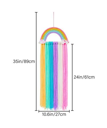 FIOBEE Rainbow Hair Bows Holder & Unicorn Clips Organizer - Wall Hanging Baby Girls Room D cor - Buy Online on GoSupps.com