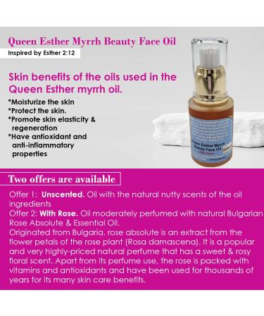 Queen Esther Myrrh Beauty Face Oil - Radiant Skin with Myrrh Rosehip Argan & Seabuckthorn | 1.0 Fl Oz Bulgarian Rose - International Shipping Available - Buy Online on GoSupps.com