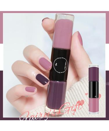 Pink Nail Polish Set Nude Quick Dry Nail Polish Long Lasting Nail Varnish 2 in 1 Gray Pink & Purple Nail Polish Kit No UV Need Natural Classic Nail Polish DIY Nail Art Manicure Gift for Women - Buy Online on GoSupps.com