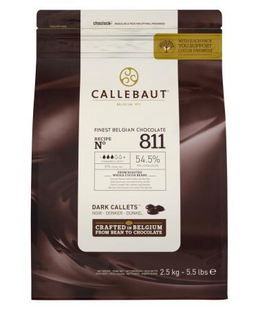 Callebaut No 811 Finest Belgian Dark Chocolate Callets Couverture 54.5% - 2.5Kg