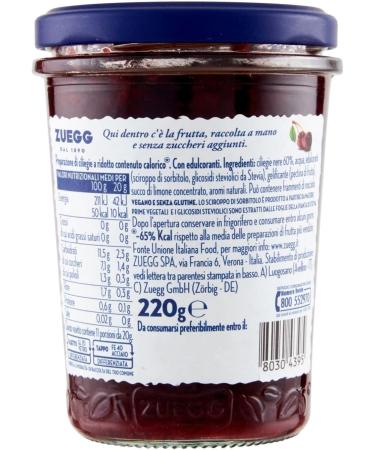 Italian Gourmet E.R. Zuegg Zero Zuccheri Sugar Free Black Cherry Jam Zero Sugars 220g + Polpa Italian Gourmet 400g (Pack of 6) - Buy Online on GoSupps.com