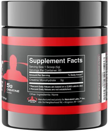 Goliath Labs Pure Creatine Monohydrate Powder - 300g Unflavored Micronized Creatine for Strength Power Muscle Support & Endurance - 60 Servings - Fitness Supplement for Men & Women - Buy Online on GoSupps.com
