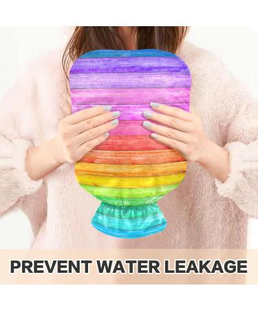 Rainbow Wooden Heat Bottle with Cover - 1L Hot Water Bottle for Bed Hand & Feet | Naanle Heat & Cold Therapy - Buy Online on GoSupps.com