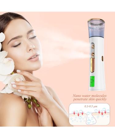 Nano Facial Mister with Skin Analyzer - Portable USB Rechargeable Sprayer for Face Moisturizing & Skin Care | Double Nozzle Cool Mist for Eyelash Extensions - Buy Online on GoSupps.com