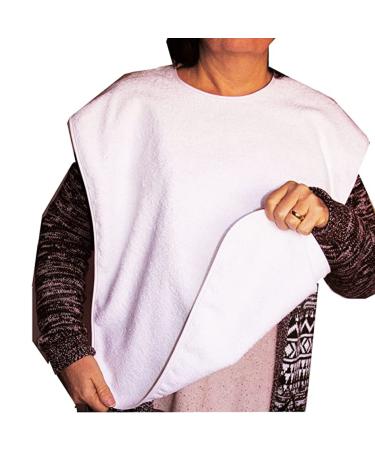 Ti tin |3 packed bibs for adults 50x60 cm |Terry latz with binding clasp material: 90% cotton 10% polyester color: white 50x60 cm (3 pack) with ligaments - Buy Online on GoSupps.com